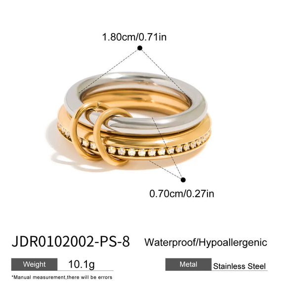 Wholesale Women's Stainless Steel Geometric Light Luxury Style Ring With Electroplating Jewelry Accessories