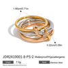 Wholesale Women's Stainless Steel Geometric Light Luxury Style Ring With Electroplating Jewelry Accessories