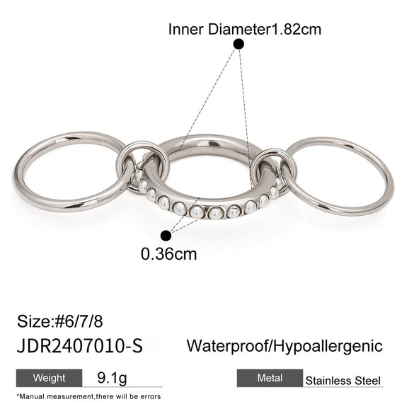 Wholesale Women's Stainless Steel Geometric Light Luxury Style Ring With Electroplating Jewelry Accessories
