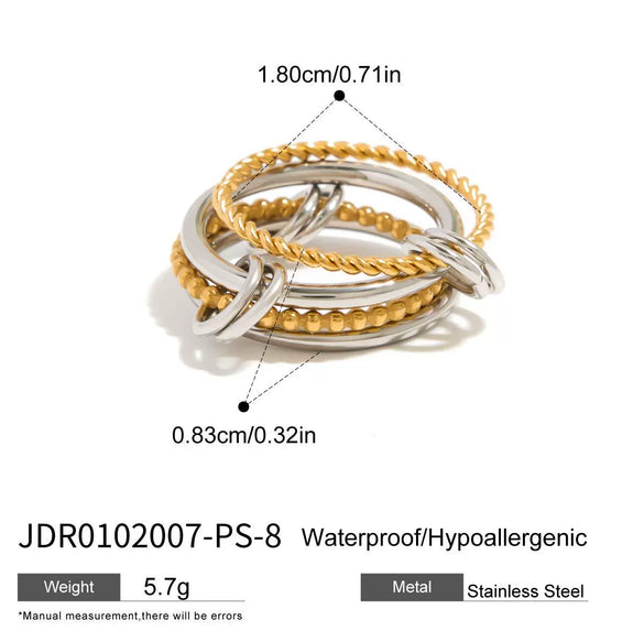 Wholesale Women's Stainless Steel Geometric Light Luxury Style Ring With Electroplating Jewelry Accessories