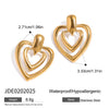Wholesale Women's Stainless Steel Geometric Love Earrings With Electroplating