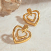 Wholesale Women's Stainless Steel Geometric Love Earrings With Electroplating