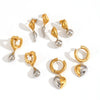 Wholesale Women's Stainless Steel Geometric Love Electroplated Earrings With Highend Sense
