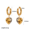 Wholesale Women's Stainless Steel Geometric Love Electroplated Earrings With Highend Sense