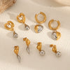 Wholesale Women's Stainless Steel Geometric Love Electroplated Earrings With Highend Sense