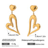 Wholesale Women's Stainless Steel Geometric Love Pendant Earrings With Electroplating
