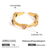 Wholesale Women's Stainless Steel Geometric Love Ring With Electroplating And Retro Style
