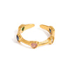 Wholesale Women's Stainless Steel Geometric Love Ring With Electroplating And Retro Style