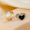 Wholesale Women's Stainless Steel Geometric Love Ring With Oil Drop Design And 18K Gold Plated Electroplating