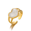 Wholesale Women's Stainless Steel Geometric Love Ring With Oil Drop Design And 18K Gold Plated Electroplating