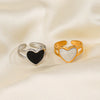 Wholesale Women's Stainless Steel Geometric Love Ring With Oil Drop Design And 18K Gold Plated Electroplating