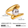 Wholesale Women's Stainless Steel Geometric Metal Ball Ring With Electroplating Design