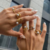 Wholesale Women's Stainless Steel Geometric Metal Ball Ring With Electroplating Design