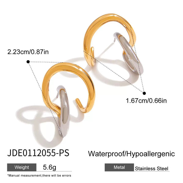Wholesale Women's Stainless Steel Geometric Modern Minimalist Electroplated Earrings