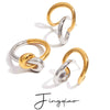 Wholesale Women's Stainless Steel Geometric Modern Minimalist Electroplated Earrings