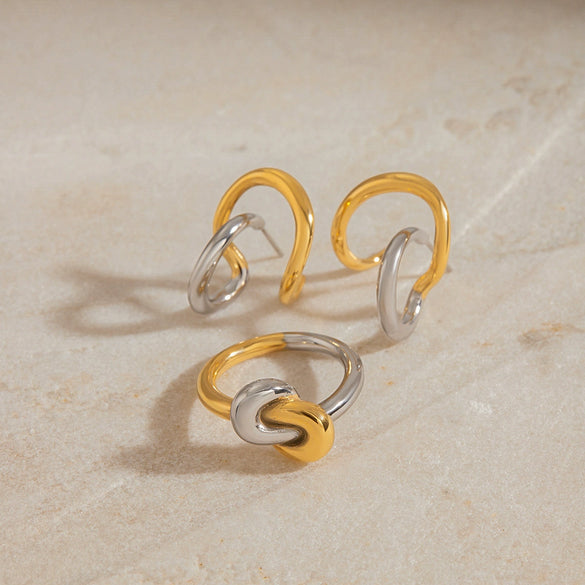 Wholesale Women's Stainless Steel Geometric Modern Minimalist Electroplated Earrings