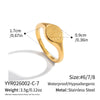 Wholesale Women's Stainless Steel Geometric Modern Minimalist Real Gold Plated Star And Moon Pattern Cast Rings Accessories