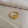 Wholesale Women's Stainless Steel Geometric Modern Minimalist Real Gold Plated Star And Moon Pattern Cast Rings Accessories