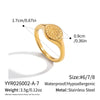 Wholesale Women's Stainless Steel Geometric Modern Minimalist Real Gold Plated Star And Moon Pattern Cast Rings Accessories