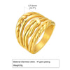 Wholesale Women's Stainless Steel Geometric Multi Layer Twist Fashion Rings With Electroplating