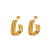 Wholesale Women's Stainless Steel Geometric Multilayer Golden Titanium Steel Electroplated Earrings Light Luxury Fashionable
