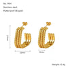 Wholesale Women's Stainless Steel Geometric Multilayer Golden Titanium Steel Electroplated Earrings Light Luxury Fashionable
