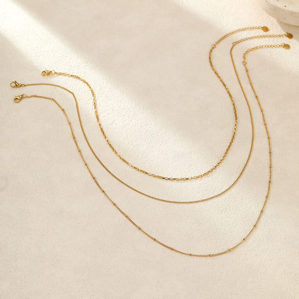 Wholesale Women's Stainless Steel Geometric Multilayer Laminated Chain Necklace With Electroplating Fashion Ol Style