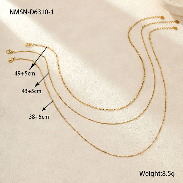 Wholesale Women's Stainless Steel Geometric Multilayer Laminated Chain Necklace With Electroplating Fashion Ol Style
