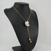 Wholesale Women's Stainless Steel Geometric Necklace Electroplated Style Square Pearl Chain