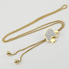 Wholesale Women's Stainless Steel Geometric Necklace Electroplated Style Square Pearl Chain