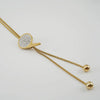 Wholesale Women's Stainless Steel Geometric Necklace Electroplated Style Square Pearl Chain