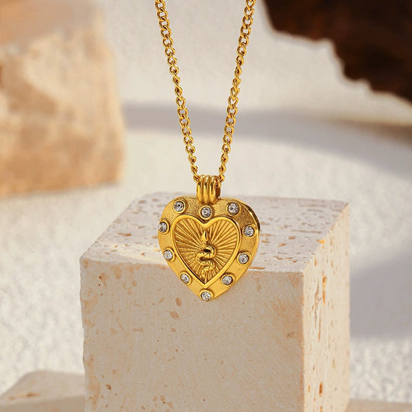 Wholesale Women's Stainless Steel Geometric Ocean Style Electroplated Necklace
