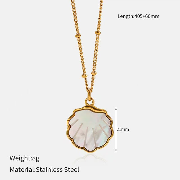 Wholesale Women's Stainless Steel Geometric Ocean Style Electroplated Necklace