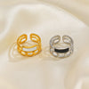 Wholesale Women's Stainless Steel Geometric Oil Dripping Hiphop Opening Adjustable Ring With Electroplating