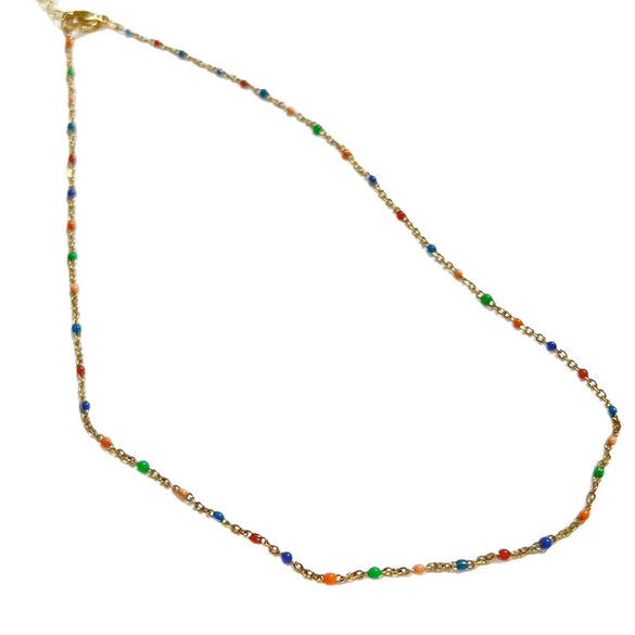 Wholesale Women's Stainless Steel Geometric Oil Dripping Necklace And Bracelet With Electroplating