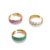 Wholesale Women's Stainless Steel Geometric Oil Drop Hip Hop Ring With Electroplating