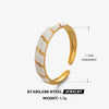 Wholesale Women's Stainless Steel Geometric Oil Drop Hip Hop Ring With Electroplating