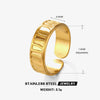 Wholesale Women's Stainless Steel Geometric Open Adjustable Hip Hop Style Ring With Electroplating