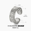 Wholesale Women's Stainless Steel Geometric Open Adjustable Hip Hop Style Ring With Electroplating