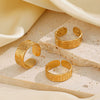 Wholesale Women's Stainless Steel Geometric Open Adjustable Hip Hop Style Ring With Electroplating