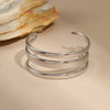 Wholesale Women's Stainless Steel Geometric Open Bracelet With Electroplating Design