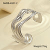 Wholesale Women's Stainless Steel Geometric Open Bracelet With Electroplating Design