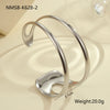 Wholesale Women's Stainless Steel Geometric Open Bracelet With Electroplating Design