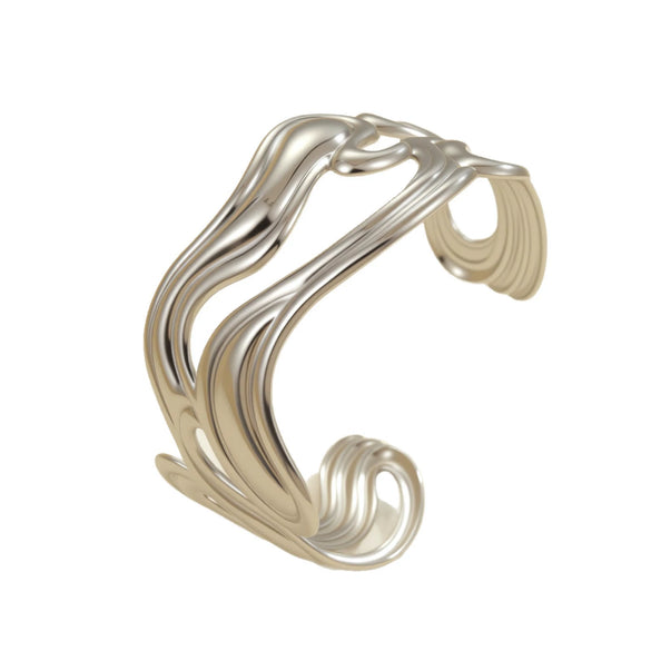 Wholesale Women's Stainless Steel Geometric Open Bracelet With Electroplating Design