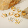 Wholesale Women's Stainless Steel Geometric Open Ring Bracelet With Electroplating