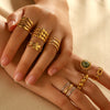 Wholesale Women's Stainless Steel Geometric Open Ring Bracelet With Electroplating