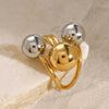 Wholesale Women's Stainless Steel Geometric Open Ring Jewelry With Gold And Silver Color Matching And Electroplating Treatment