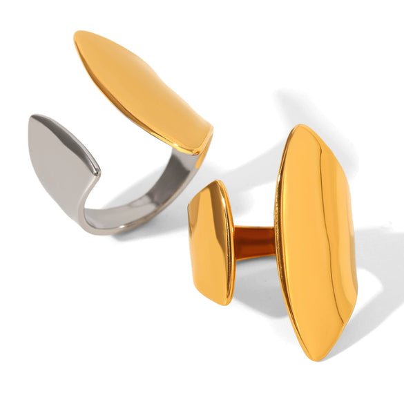 Wholesale Women's Stainless Steel Geometric Open Ring With Electroplating And Ins Style