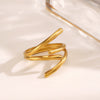 Wholesale Women's Stainless Steel Geometric Open Ring With Electroplating Design
