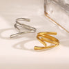 Wholesale Women's Stainless Steel Geometric Open Ring With Electroplating Design